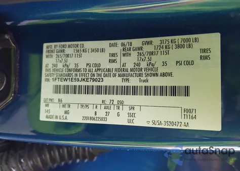 2018 Ford F-150 Xlt from USA, damaged, VIN 1FTEW1E59JKE79023